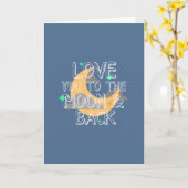 Carte Aimez-vous à la Lune et retour Salutation bleue (Fleur jaune)