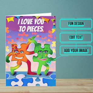 Carte Aimez-vous au Puzzle Pièces Petit ami Anniversaire