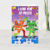 Carte Aimez-vous au Puzzle Pièces Petit ami Anniversaire (Devant)