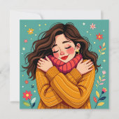 Carte Aimez-vous | Fille se serrant la ceinture (Devant)