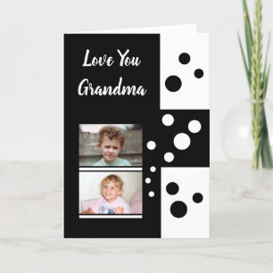 Carte Aimez-vous grand-mère noir et blanc avec photos