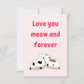 Carte Aimez-vous miow et pour toujours Cat Pink Valentin (Devant)