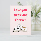 Carte Aimez-vous miow et pour toujours Cat Pink Valentin (Debout devant)