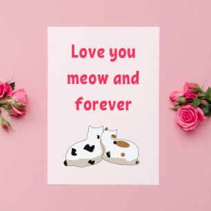 Carte Aimez-vous miow et pour toujours Cat Pink Valentin