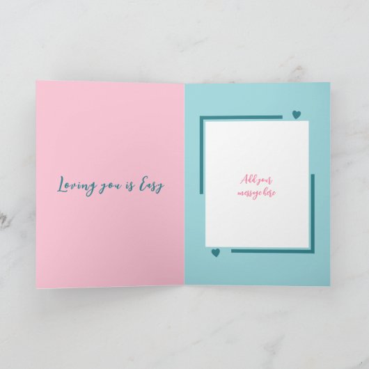 Carte Aimez-vous pour toujours mignon chiens rose vert V (Intérieur)