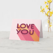 Carte Aimez-vous rose jaune rayures rétro (Fleur jaune)