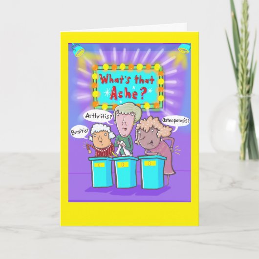 Carte Aînés lors d'un spectacle de jeu "What's the Ache" (Devant)