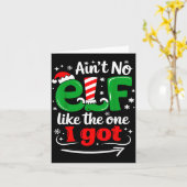 Carte Ain't No Elf Like The One I Got Sarcastic Funny Ch (Fleur jaune)