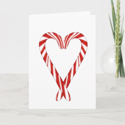 Carte Airbrushed Candy Cane Heart Christmas Card  (Devant)