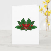Carte Airbrushed Holly Sprigs Christmas Card (Fleur jaune)