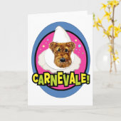 CARTE AIRDALE TERRIER (Fleur jaune)