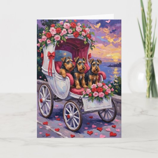 Carte Airedale Dog Valentine's Day (Devant)