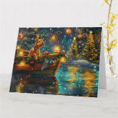 Carte Airedale Noël Festival Voyage (Fleur jaune)