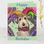Carte Airedale Terrier  (Fleur jaune)