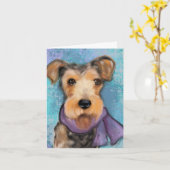 Carte Airedale Terrier (Fleur jaune)