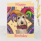 Carte Airedale Terrier  (Fleur jaune)