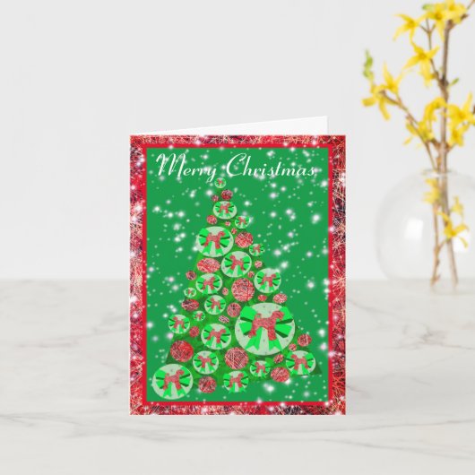 Carte Airedale Terrier Chien Joyeux sapin de Noël (Fleur jaune)