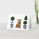 Carte Airedale Terrier Chiot Topieux Aquarelle (Devant)