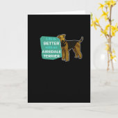 Carte Airedale Terrier Dit Idée Cadeau Anniversaire (Fleur jaune)