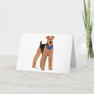 Carte Airedale Terrier Patriotique