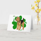 Carte Airedale Terrier St Paddy (Fleur jaune)