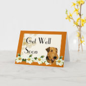 Carte Airedale Terrier Va Bien (Fleur jaune)