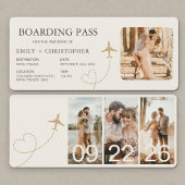 Carte Airline Boarding Pass Ticket Wedding