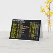Carte Airport Departures Greeting Card (Fleur jaune)
