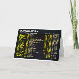 Carte Airport Departures Greeting Card