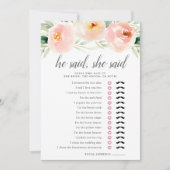 Carte Airy Floral Jeu de Fête des mariées double face (Devant)