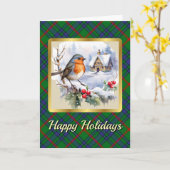 Carte Aiton Tartan avec Robin Personnalisé (Fleur jaune)