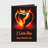 Carte Ajouter 2 Photo de Fiery Red Valentine Heart Love  (Devant)