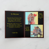 Carte Ajouter 2 Photo de Fiery Red Valentine Heart Love  (Intérieur)