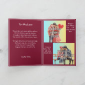 Carte Ajouter 2 Photo's Dark Red Valentine Heart + Love (Intérieur)