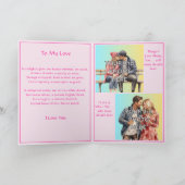 Carte Ajouter 3 Photo, Saint Valentin rose avec poème d' (Intérieur)