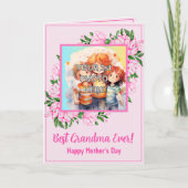 Carte Ajouter 3 Photos, Rose Meilleure Grand-Mère, Poème (Devant)