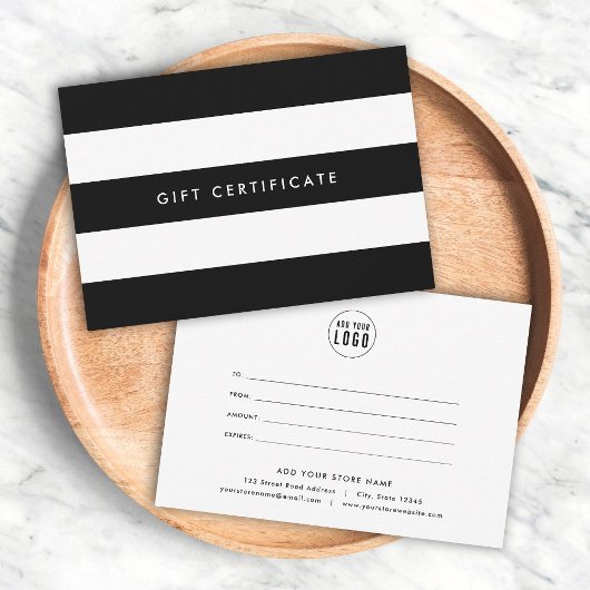 Carte Ajouter des bandes au logo et certificat-cadeau de