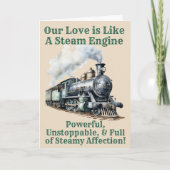 Carte Ajouter des noms, Green Steam Train Engine Valenti (Devant)