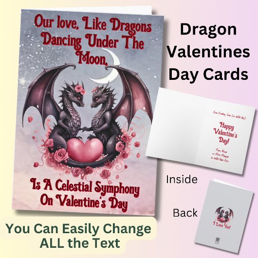 Carte Ajouter des noms, notre amour comme des dragons so