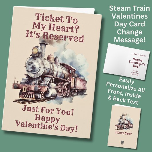 Carte Ajouter des noms, Valentines du moteur de train à 