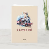 Carte Ajouter des noms, Valentines du moteur de train à  (Dos)