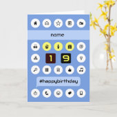 Carte Ajouter le nom 19e anniversaire de l'ordinateur pe (Fleur jaune)