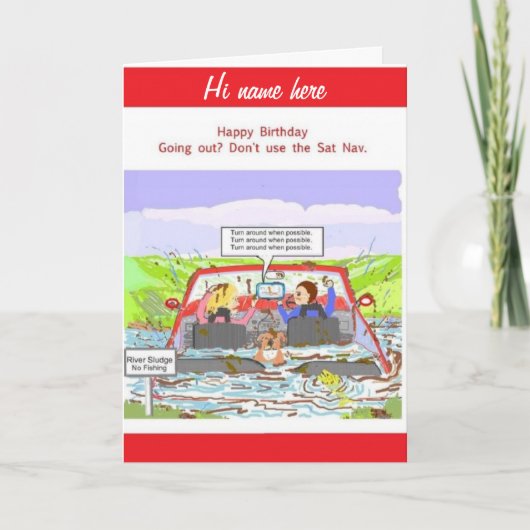 Carte Ajouter le nom à l'avant, Anniversaire, blague Sat (Devant)