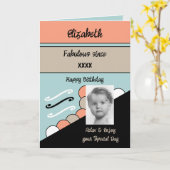 Carte Ajouter le nom de l'année photo jalon d'anniversai (Fleur jaune)