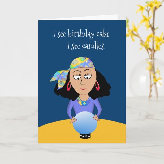 Carte Ajouter le nom et l'âge drôle Fortune Anniversaire (Fleur jaune)