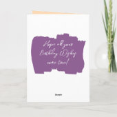 Carte Ajouter le nom photo orange violet 18e anniversair (Dos)