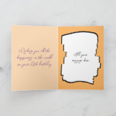 Carte Ajouter le nom photo orange violet 18e anniversair (Intérieur)