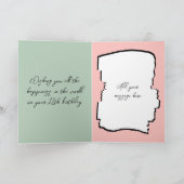 Carte Ajouter le nom photo rose vert 18e anniversaire (Intérieur)