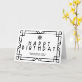 Carte Ajouter Logo Art Déco Business Anniversaire Noir B (Fleur jaune)