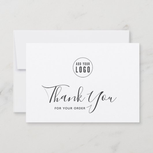 Carte Ajouter Logo Bordure gris foncé Merci Kraft rustiq (Dos)